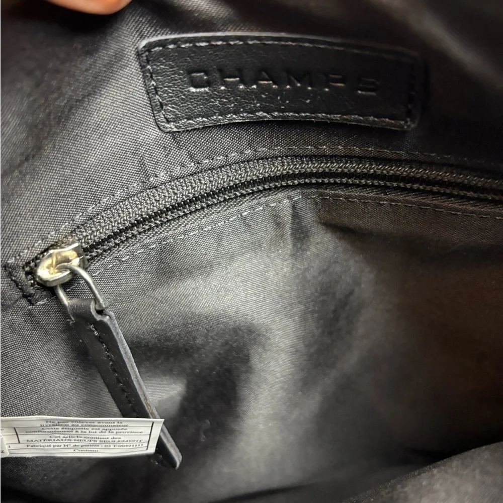Champs Black Smooth Leather RFID Messenger Crossbody Bag